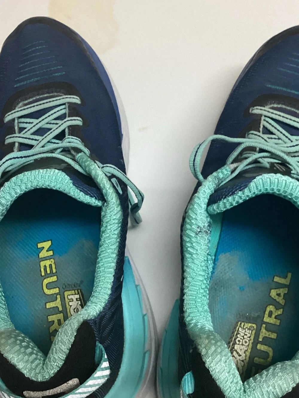 Hoka Women Navy Blue & Teal Running Sneakers